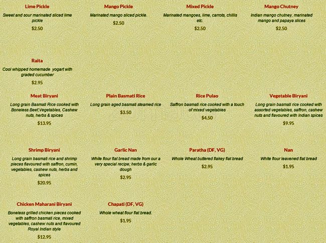 Menu of North Of Bombay photo3