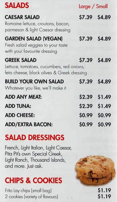 Menu of Pita Pit photo2