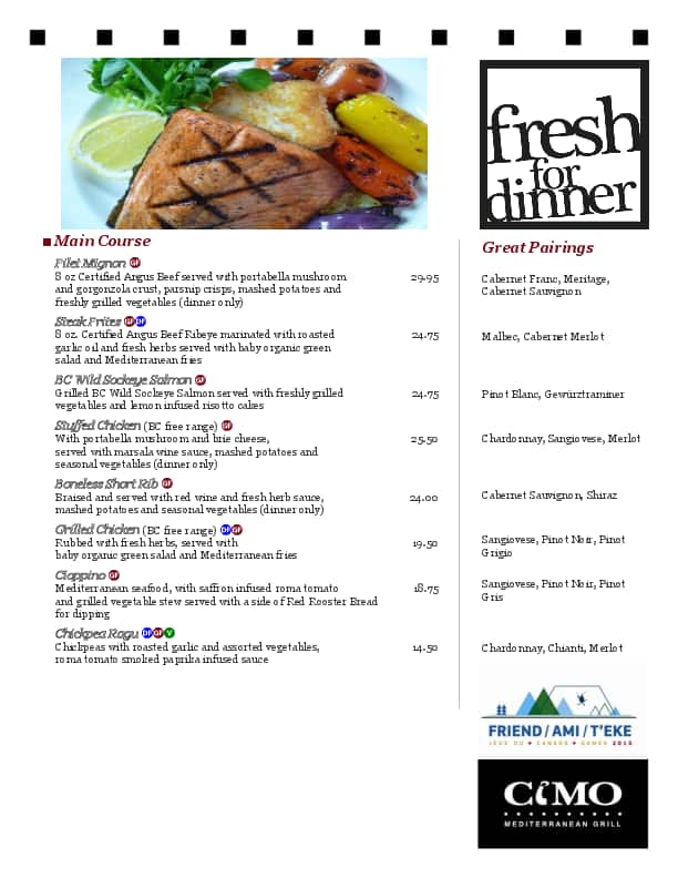 Menu of Cimo Mediterranean Grill photo4