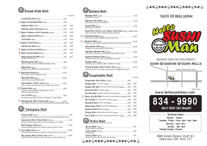 Menu of Hello Sushi Man photo2