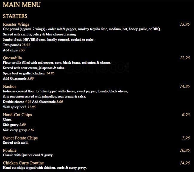 Menu of The Roy photo2