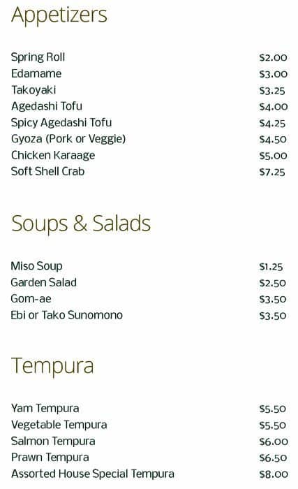 Menu of Riz Sushi Cafe photo2