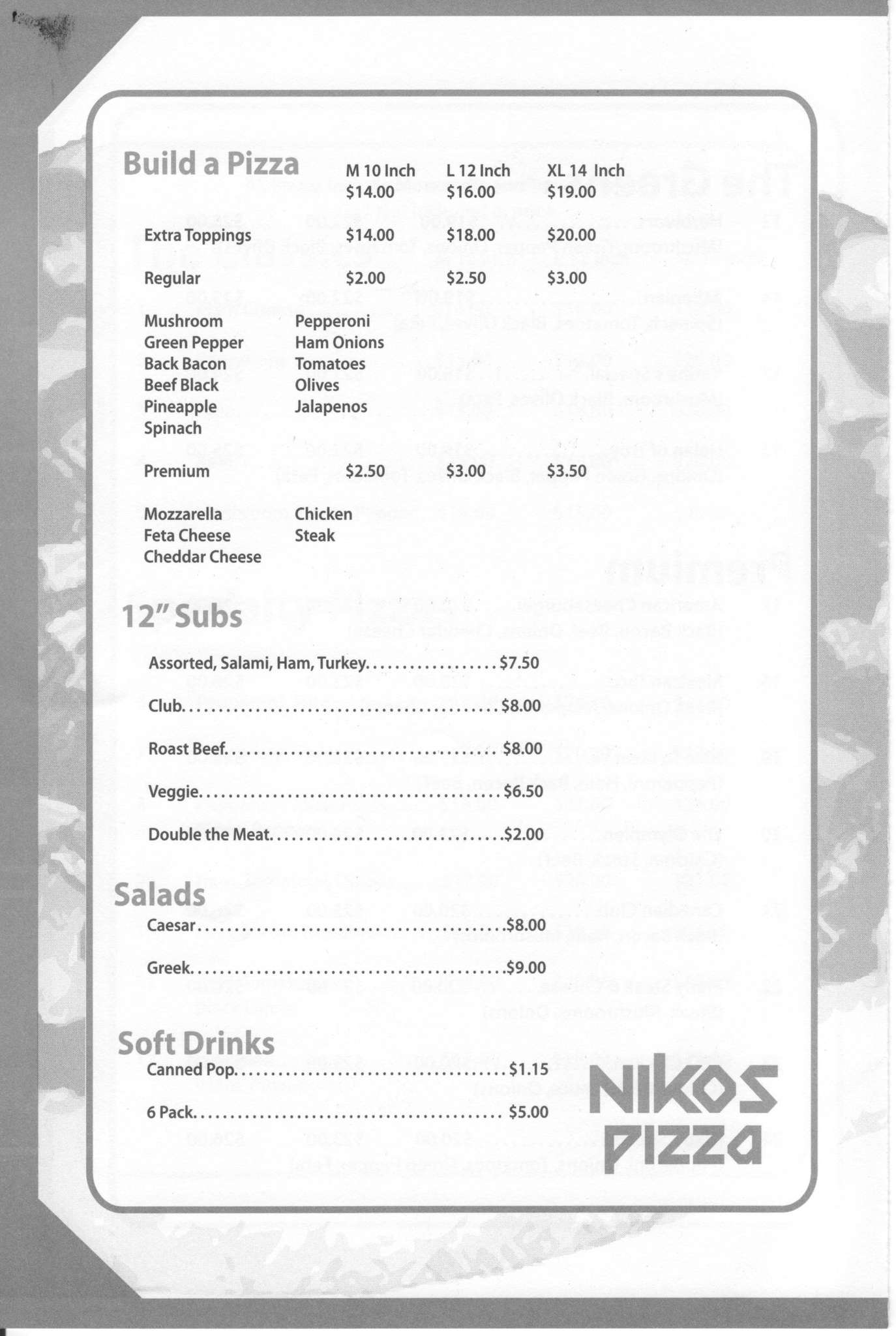 Menu of Nikos Pizza photo4