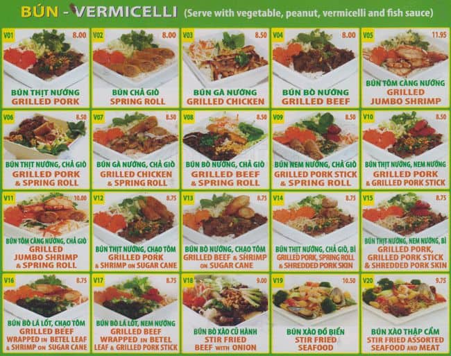 Menu of Mi Pho Song Vu photo2