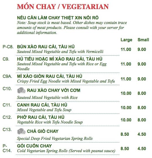Menu of Pho Hung photo3