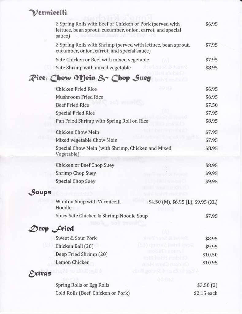 Menu of Fong’s Kitchen photo2