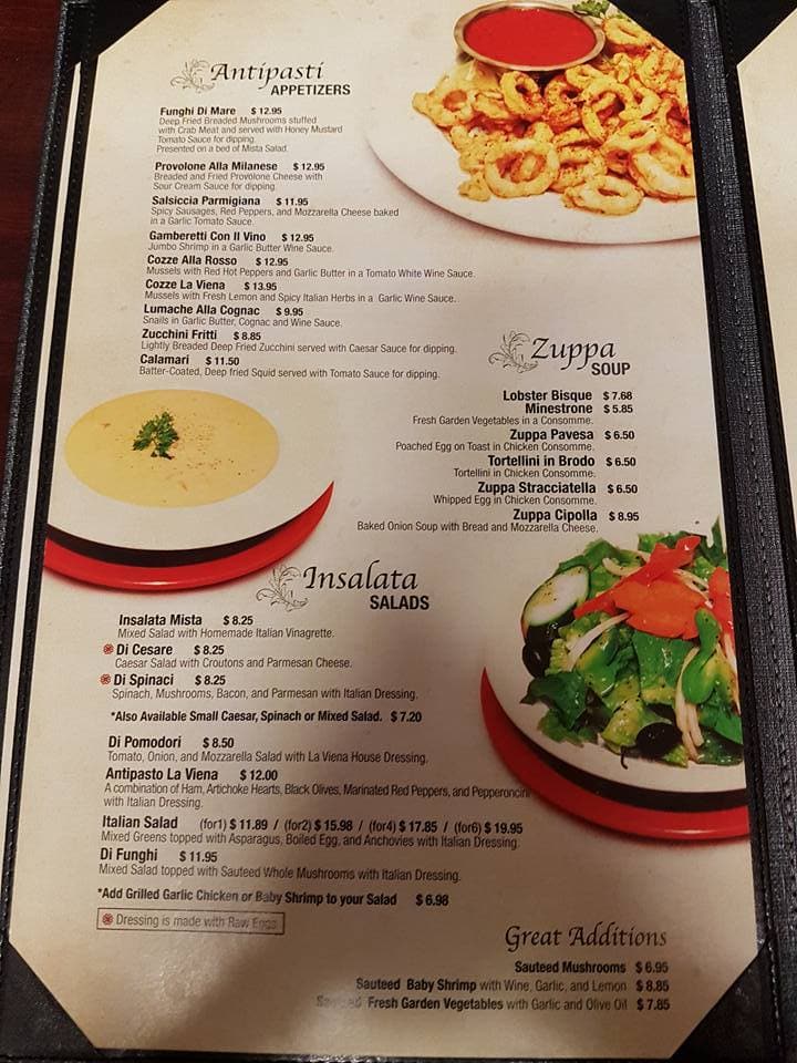 Menu of La Viena Italian Restaurant & Lounge photo8