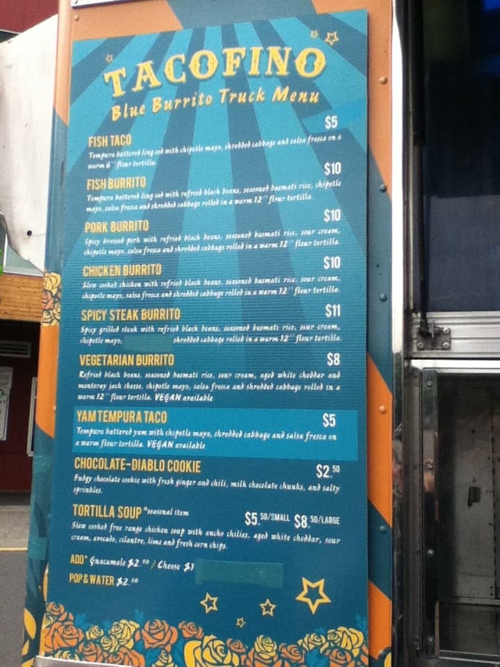 Menu of Tacofino Victoria photo2