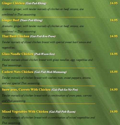 Menu of Thai Smile photo8