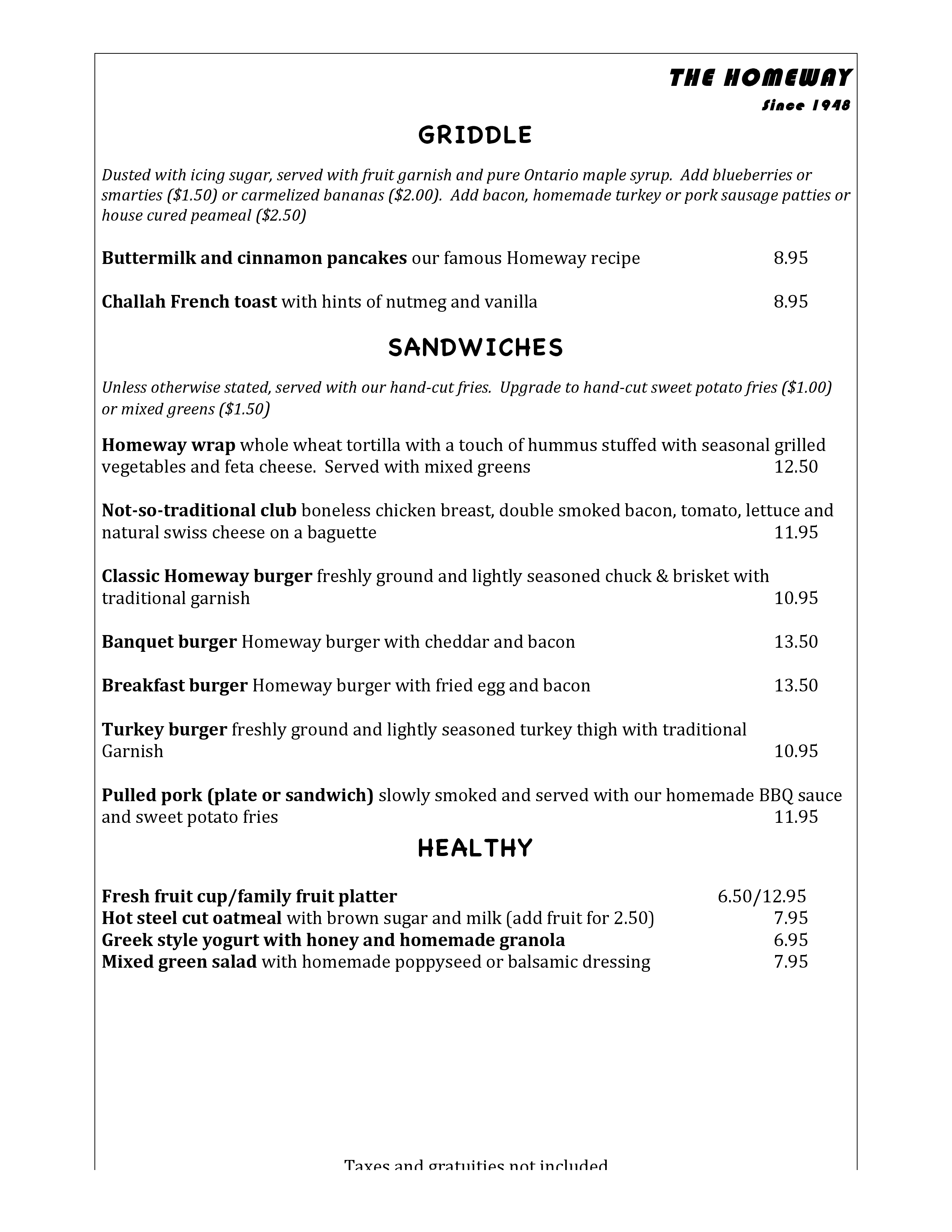 Menu of The Homeway photo3