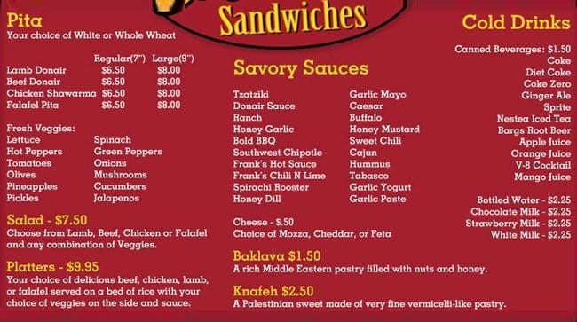 Menu of Prairie Donair photo2