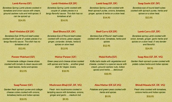 Menu of North Of Bombay photo5