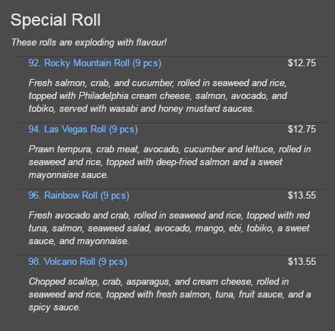 Menu of Sushi Kimu photo14