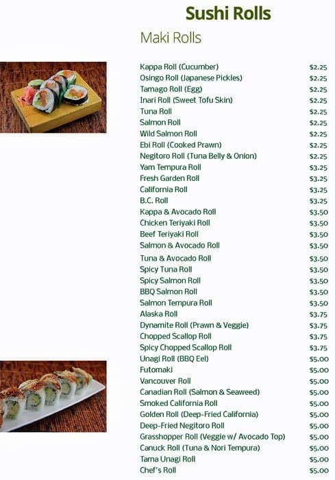 Menu of Riz Sushi Cafe photo10