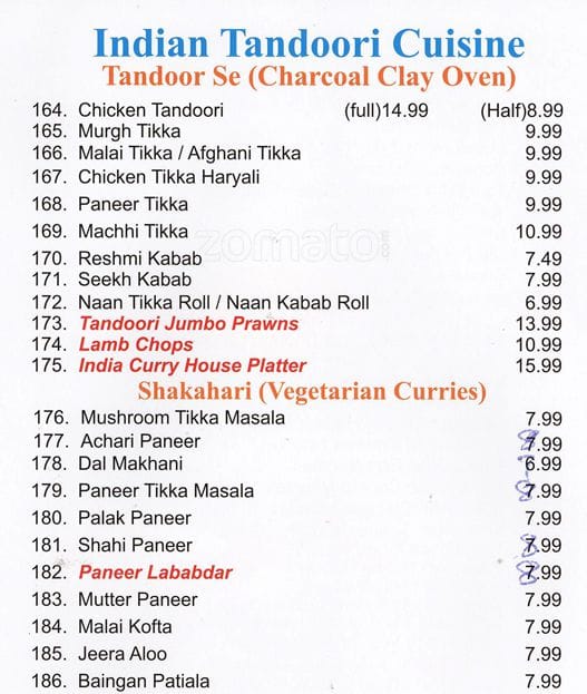 Menu of India Curry House photo8