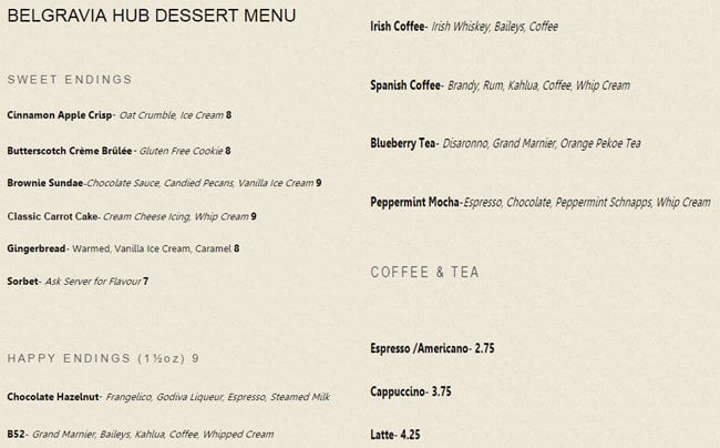 Menu of Belgravia Hub photo2