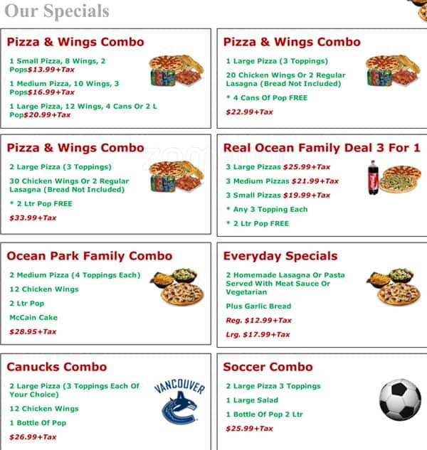 Menu of Ocean Park Pizza photo6