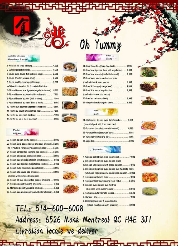 Menu of Restaurant Oh Yummy photo2