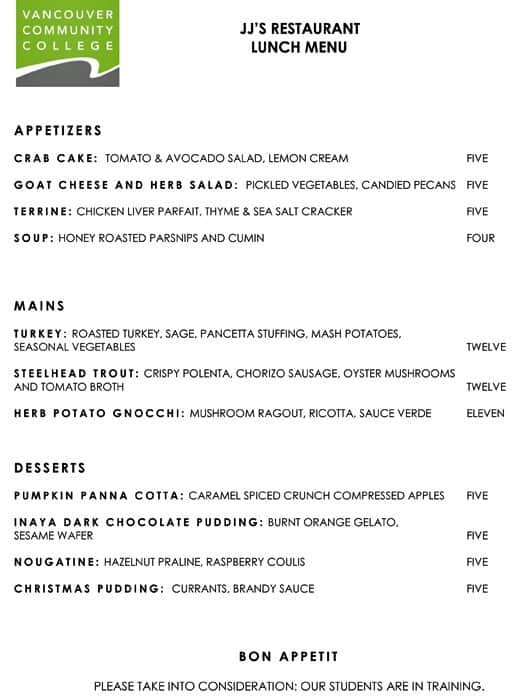 Menu of JJ’s Restaurant photo2