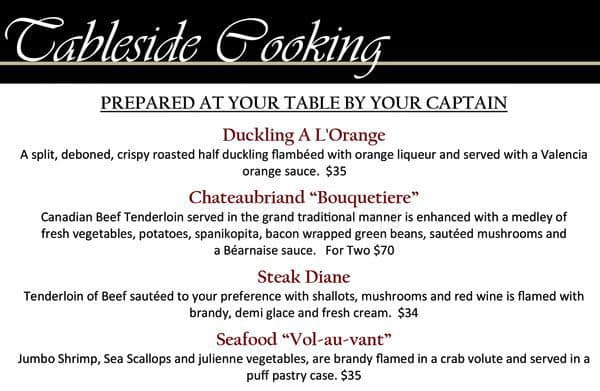 Menu of Michael’s on the Thames photo4