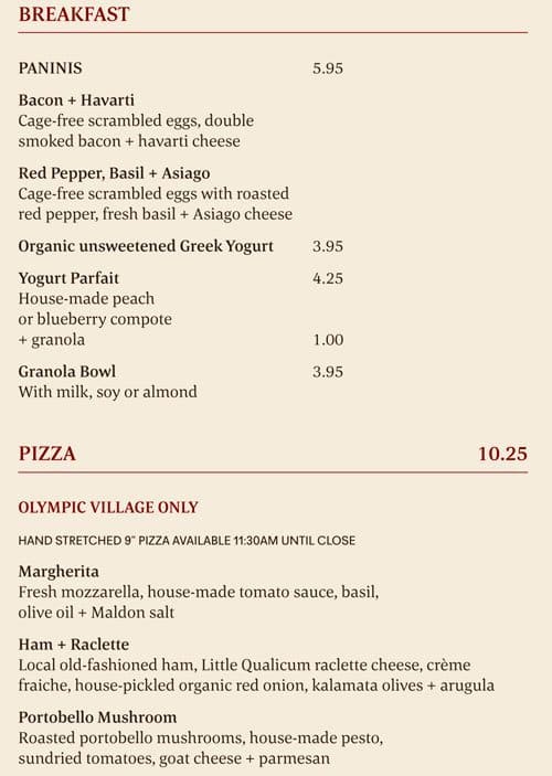 Menu of Terra Breads Bakery & Cafe photo2