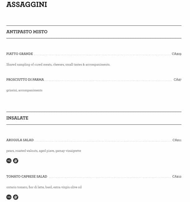 Menu of Pizzeria Libretto photo2