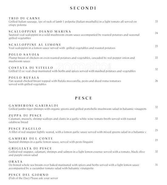 Menu of La Vecchia photo4