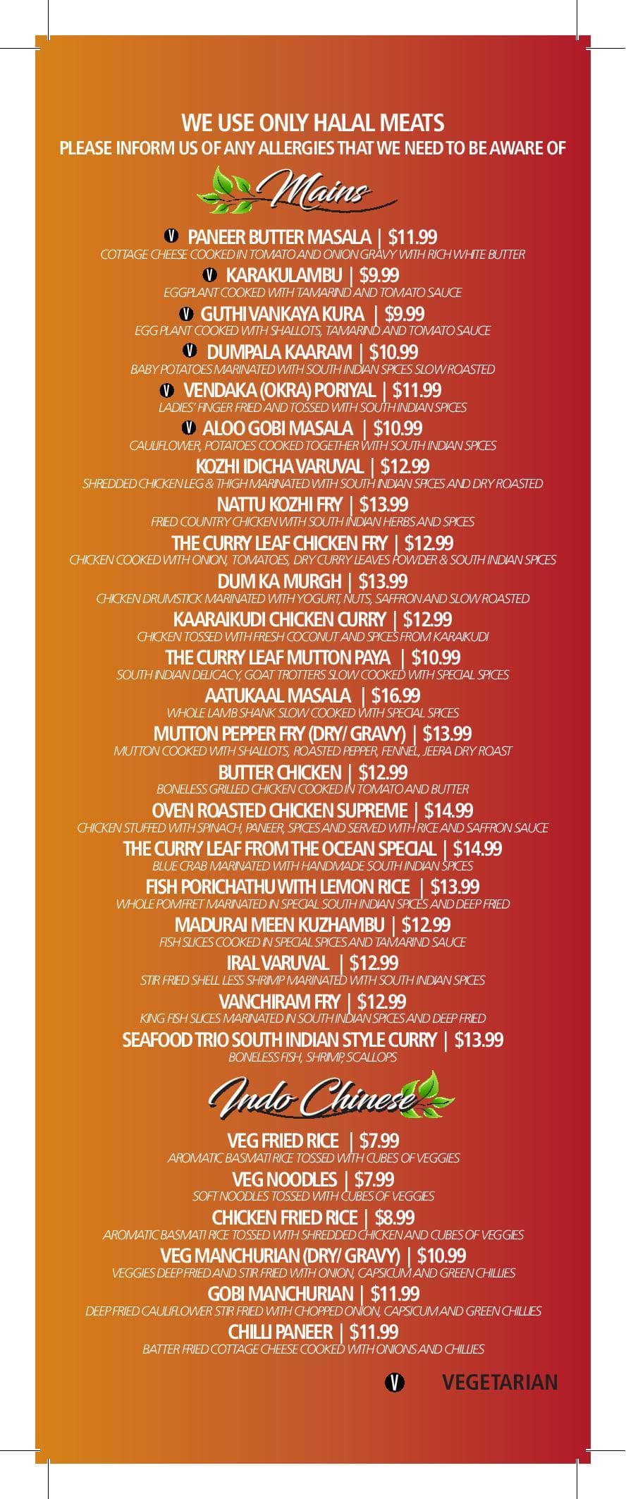 Menu of The Curry Leaf photo5