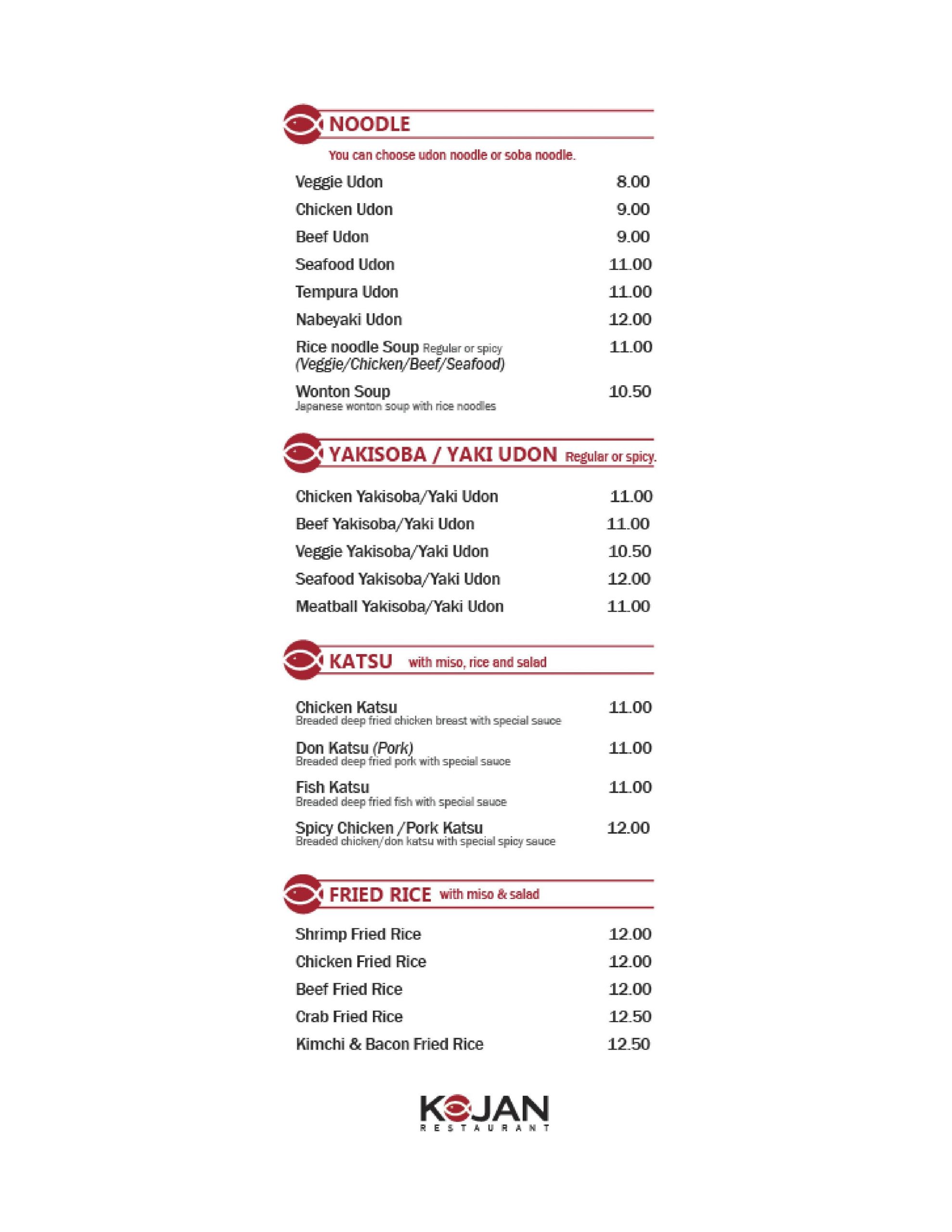 Menu of KoJan Sushi Restaurant photo6