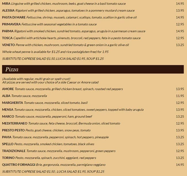 Menu of Amore Trattoria photo11