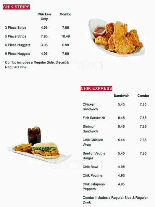 Menu of Quik Chik photo3