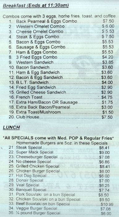 Menu of Super Mack photo2