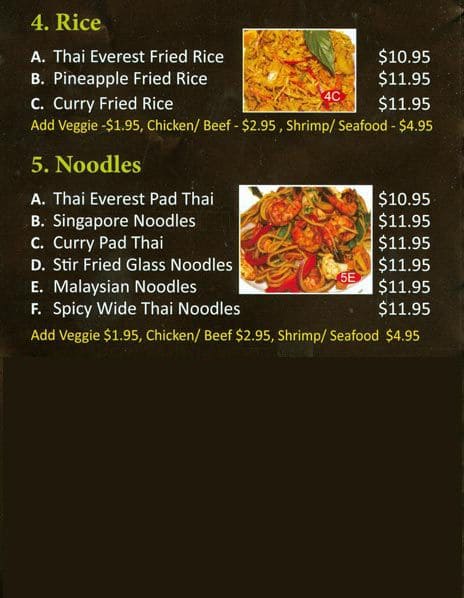 Menu of Thai Everest photo3