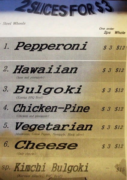 Menu of Steel Wheels Pizzeria photo2