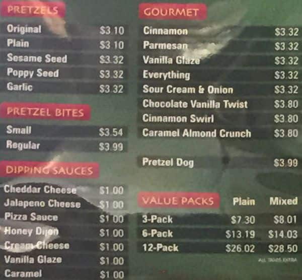 Menu of Mrs. Fields photo2