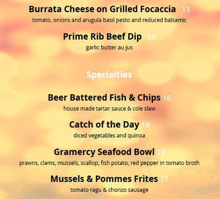 Menu of Gramercy Grill photo5