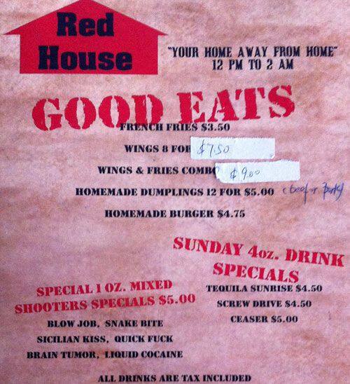 Menu of Red House Bar & Grill photo2