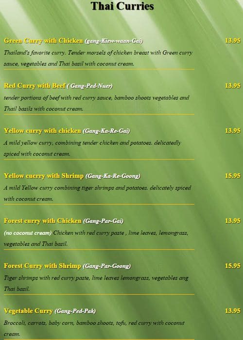Menu of Thai Smile photo12