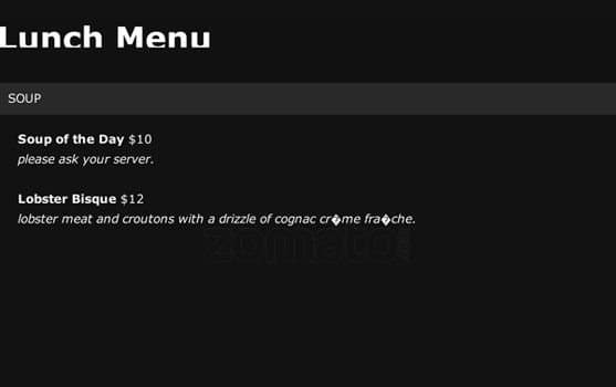 Menu of Top of Vancouver Revolving Restaurant photo2