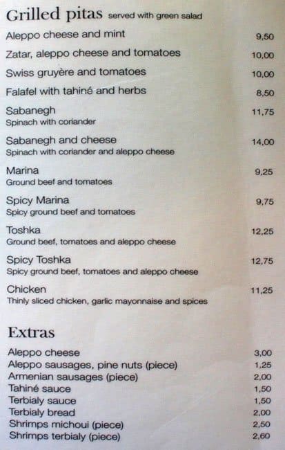 Menu of Le Petit Alep photo5