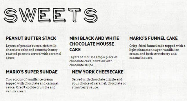 Menu of East Side Mario’s photo15