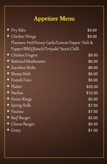 Menu of Canadian Bowling Centre photo2