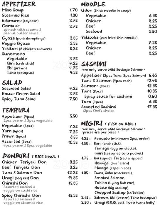Menu of Hi Japanese Sushi photo2