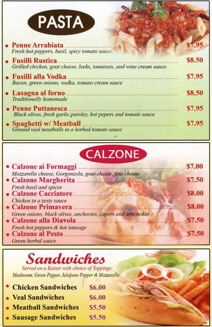 Menu of Fresca Pizza & Pasta photo3