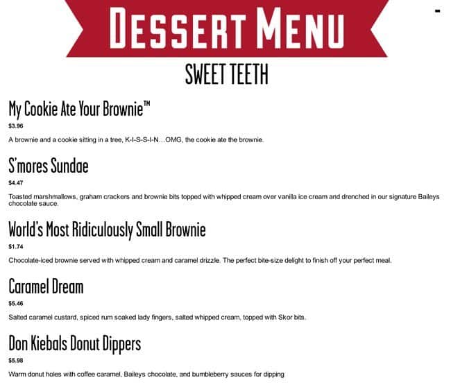 Menu of Jack Astor’s photo11