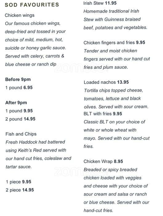 Menu of The Old Sod photo7
