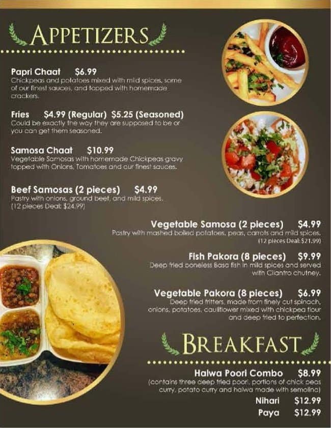 Menu of Raja Foods East Indian & Pakistani Restaurant photo9