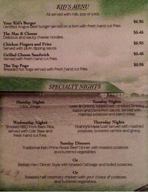 Menu of The Galway Arms photo6