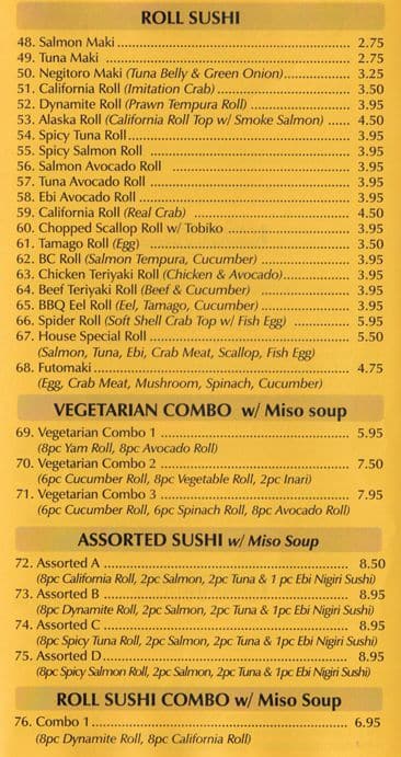 Menu of Sushi Dragon photo3