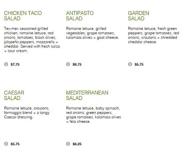 Menu of Panago photo7